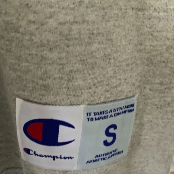 Champion Raglan Quarter Sleeve Baseball T-Shirt Gray Royal Blue Mens Size Small - Picture 7 of 10